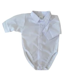 Body koszulowe z kołnierzykiem dla chłopca 56-86 Polobody biały