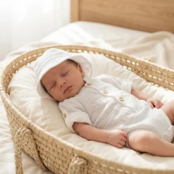 Body muślinowe dla chłopca długi krótki rękaw ze stójką 56-98 białe