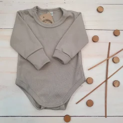 Body rosnące wraz z dzieckiem, długi rękaw 56-86 misty gray