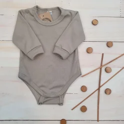 Body rosnące wraz z dzieckiem, długi rękaw 56-86 misty gray