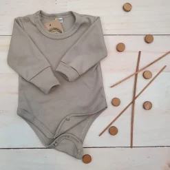 Body rosnące wraz z dzieckiem, długi rękaw 56-86 misty gray