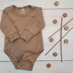 Body rosnące wraz z dzieckiem, długi rękaw 56-86 almond