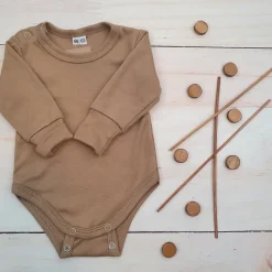 Body rosnące wraz z dzieckiem, długi rękaw 56-86 almond