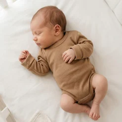 Body rosnące wraz z dzieckiem, długi rękaw 56-86 almond