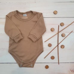 Body rosnące wraz z dzieckiem, długi rękaw 56-86 almond