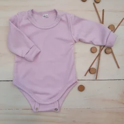 Body rosnące wraz z dzieckiem, długi rękaw 56-86 bliss lila