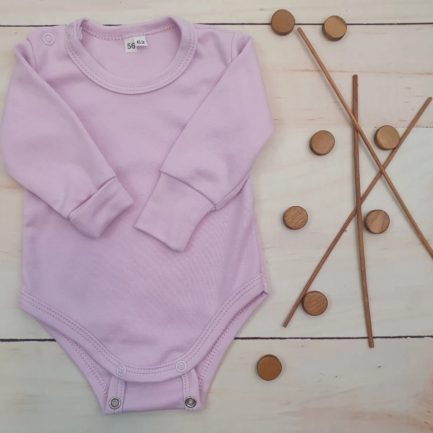 Body rosnące wraz z dzieckiem, długi rękaw 56-86 bliss lila
