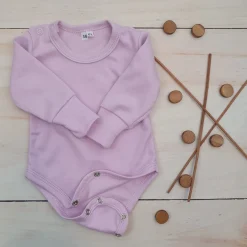 Body rosnące wraz z dzieckiem, długi rękaw 56-86 bliss lila