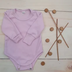 Body rosnące wraz z dzieckiem, długi rękaw 56-86 bliss lila