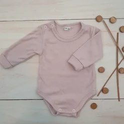 Body rosnące wraz z dzieckiem, długi rękaw 56-86 dusty pink