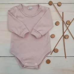 Body rosnące wraz z dzieckiem, długi rękaw 56-86 dusty pink