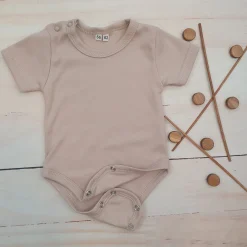 Body rosnące wraz z dzieckiem, krótki rękaw 56-86 pearly sand