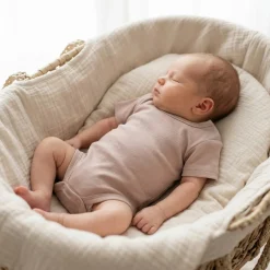 Body rosnące wraz z dzieckiem, krótki rękaw 56-86 pearly sand
