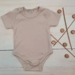 Body rosnące wraz z dzieckiem, krótki rękaw 56-86 pearly sand