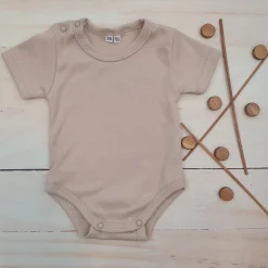 Body rosnące wraz z dzieckiem, krótki rękaw 56-86 pearly sand