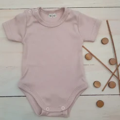 Body rosnące wraz z dzieckiem, krótki rękaw 56-86 dusty pink