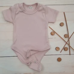 Body rosnące wraz z dzieckiem, krótki rękaw 56-86 dusty pink