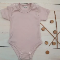 Body rosnące wraz z dzieckiem, krótki rękaw 56-86 dusty pink
