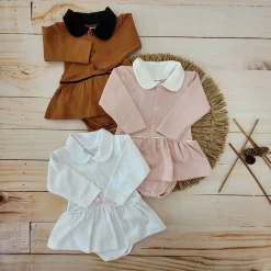 Body sukienka bodosukienka długi rękaw z kołnierzem łososiowy róż ostatnie sztuki 74, 86