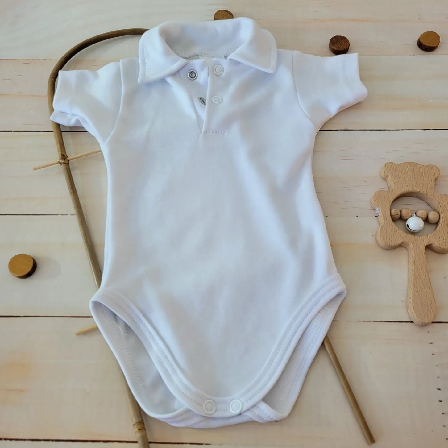 Body z kołnierzykiem dla chłopca 100% bawełny 56-86