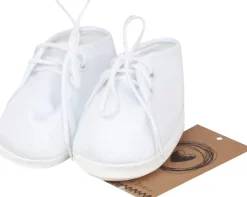 Buciki niemowlęce wiązane wkładka 9-12cm białe chrzest