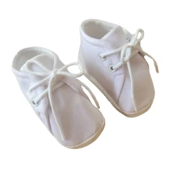 Buciki niemowlęce wiązane wkładka 9-12cm białe chrzest