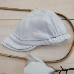 Czapka kaszkiet biały, na lato do garniturku elegant 56-86 ostatnie sztuki