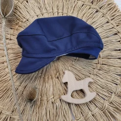 Czapka kaszkiet do garniturku elegant granat 62, 68, 74 ostatnie sztuki