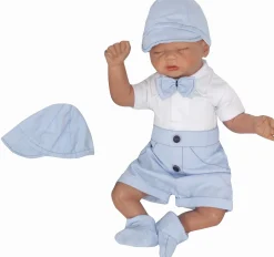Czapka kaszkiet na lato elegancka z tkaniny niebieska ostatnie sztuki 56, 74, 80