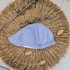 Czapka kaszkiet na lato elegancka z tkaniny niebieska ostatnie sztuki 56, 74, 80
