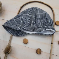 Czapka kaszkiet na lato krata, do garniturku elegant 56-86