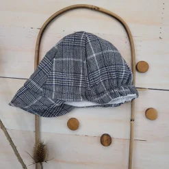 Czapka kaszkiet na lato krata, do garniturku elegant 56-86
