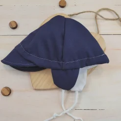 Czapka kaszkiet pilotka wiązana elegancka granatowa ostatnie sztuki 56, 62, 74, 86