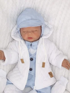 Czapka kaszkiet pilotka wiązana elegancka niebieska ostatnie sztuki 50, 56, 74, 80, 86