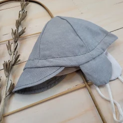 Czapka kaszkiet pilotka wiązana elegancka szara ostatnie sztuki 50, 56, 68, 80, 86