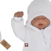 Czapka niemowlęca włóczkowa dwuwarstwowa biała ostatnie sztuki 56/62