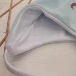 Czapka niemowlęca wiązana welurowa 62(38)-86(48) pastelowy błękit