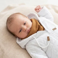 Czapka podwójna niemowlęca z uszkami+komin rozmiar 56-98 cynamonowa