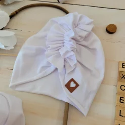 Czapka turban + chustka rozmiar 0-6miesięcy 6-12miesięcy 1-3lat biała