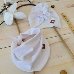Czapka turban + chustka rozmiar 0-6miesięcy 6-12miesięcy 1-3lat biała