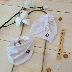 Czapka turban + chustka rozmiar 0-6miesięcy 6-12miesięcy 1-3lat biała
