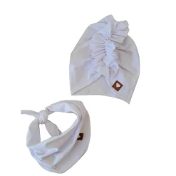 Czapka turban + chustka rozmiar 0-6miesięcy 6-12miesięcy 1-3lat biała