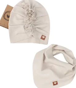 Czapka turban + chustka rozmiar 0-6miesięcy 6-12miesięcy 1-3lat beżowy