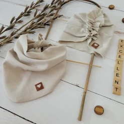 Czapka turban + chustka rozmiar 0-6miesięcy 6-12miesięcy 1-3lat beżowy