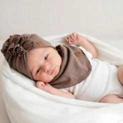 Czapka turban + chustka rozmiar 0-6miesięcy 6-12miesięcy 1-3lat czekoladowy