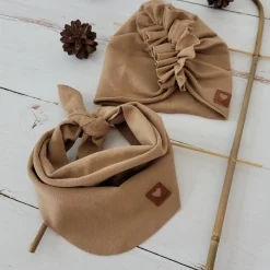 Czapka turban + chustka rozmiar 0-6miesięcy 6-12miesięcy 1-3lat toffi brąz