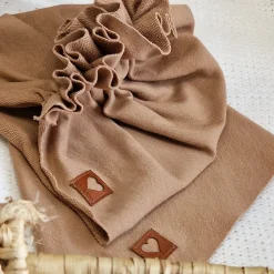 Czapka turban + chustka rozmiar 0-6miesięcy 6-12miesięcy 1-3lat toffi brąz