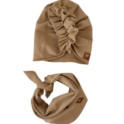 Czapka turban + chustka rozmiar 0-6miesięcy 6-12miesięcy 1-3lat toffi brąz