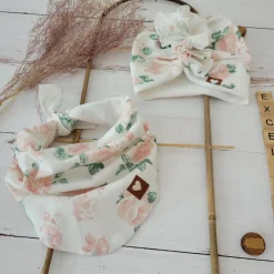 Czapka turban + chustka rozmiar 0-6miesięcy 6-12miesięcy 1-3lat w kwiaty