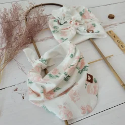Czapka turban + chustka rozmiar 0-6miesięcy 6-12miesięcy 1-3lat w kwiaty